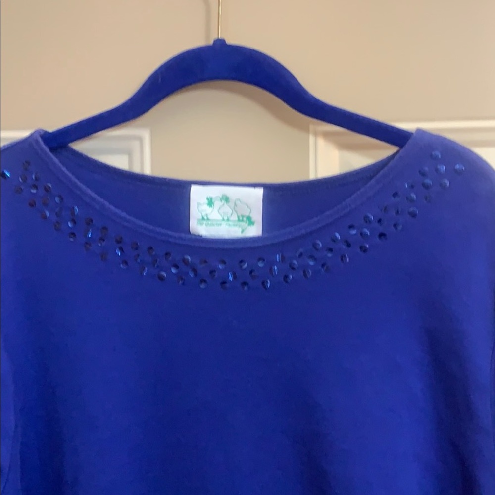 QF short sleeve tee w/sequins. Like new. 1X